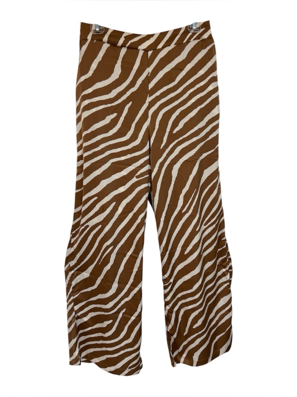 Zebra-Print Wide Leg Pants